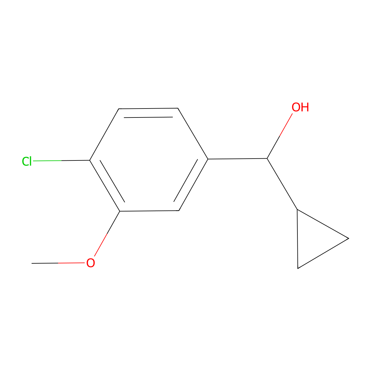 4-Chloro-alpha-cyclopropyl-3-methoxybenZenemethanol molecular structure, CAS 1505397-11-4