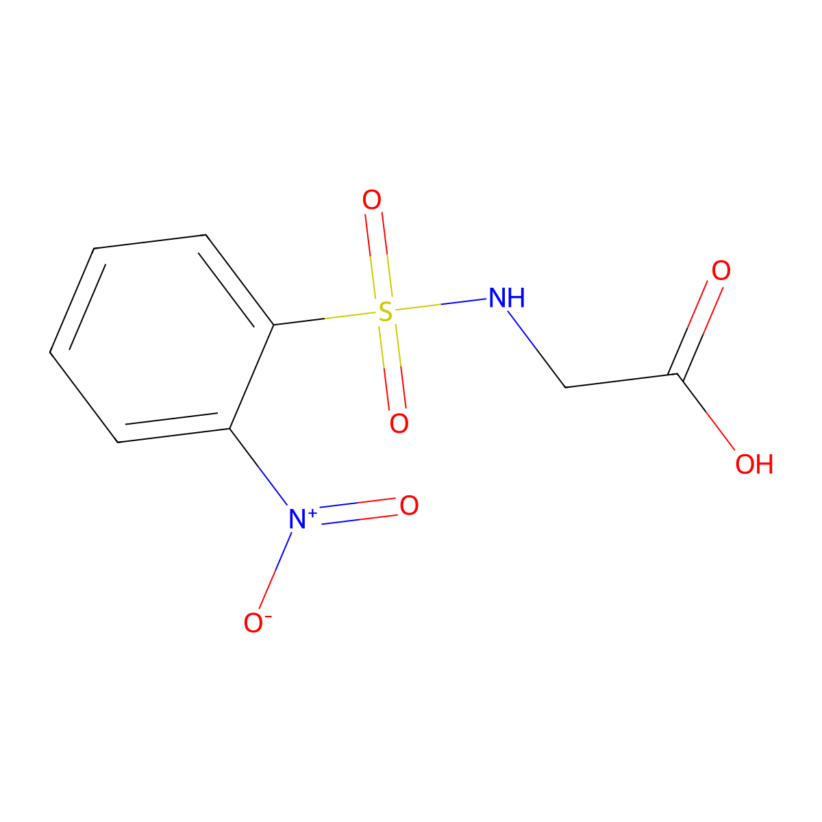 2-(2-Nitrobenzenesulfonamido)acetic acid molecular structure, CAS 15054-42-9