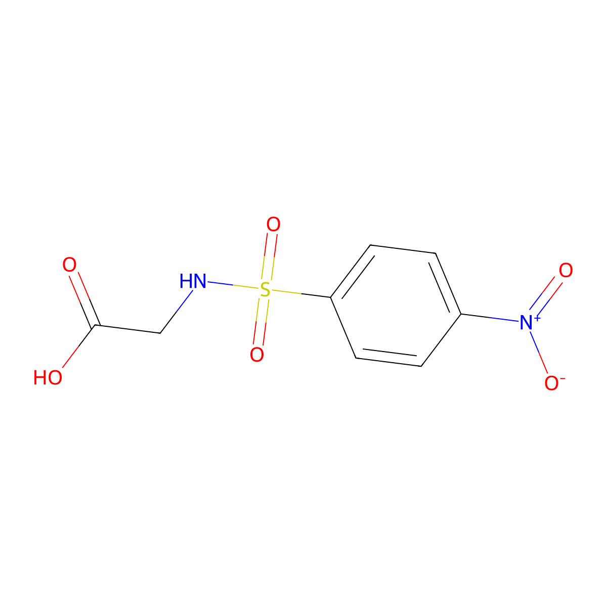 ([(4-Nitrophenyl)sulfonyl]amino)acetic acid molecular structure, CAS 15054-44-1