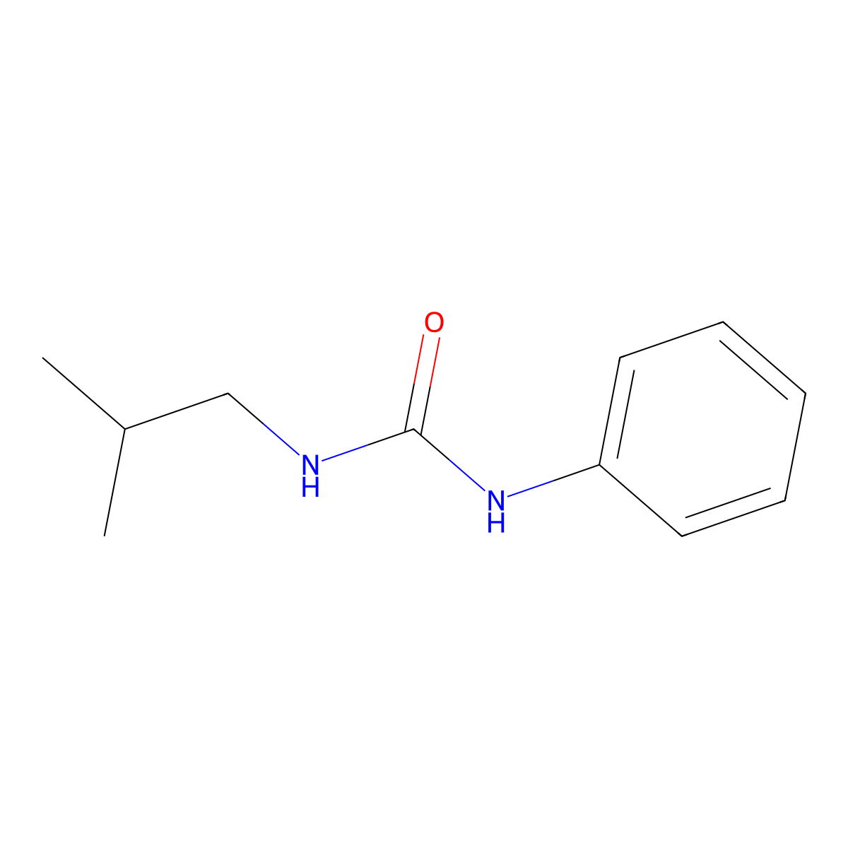 1-Isobutyl-3-phenylurea molecular structure, CAS 15054-53-2