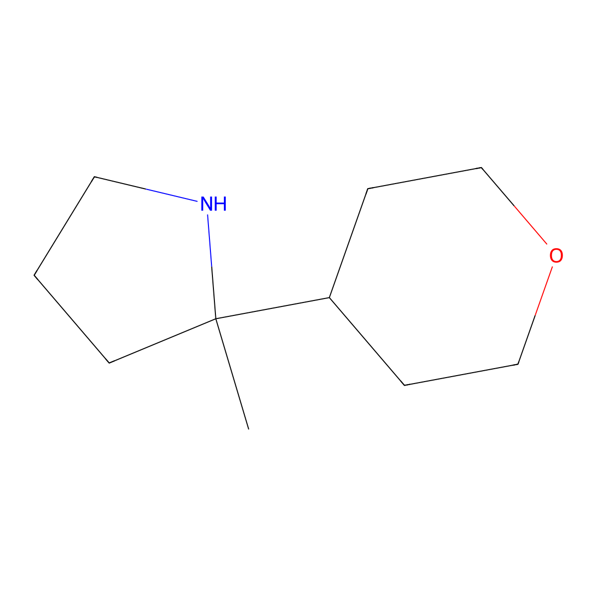 2-Methyl-2-(oxan-4-yl)pyrrolidine molecular structure, CAS 1505416-80-7