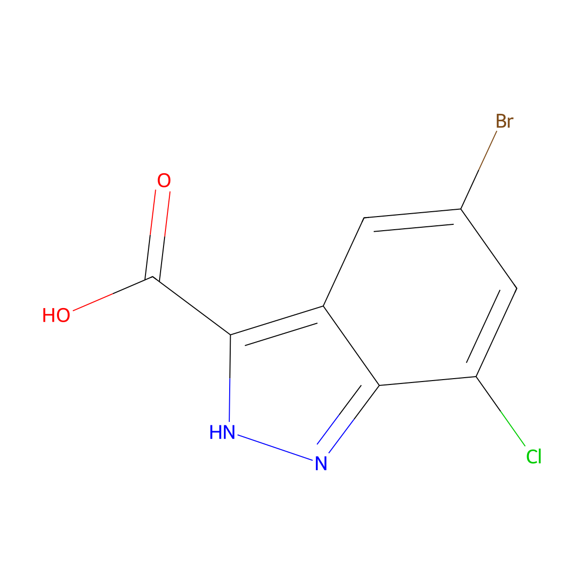 5-Bromo-7-chloro-1H-indazole-3-carboxylic Acid molecular structure, CAS 1505418-27-8