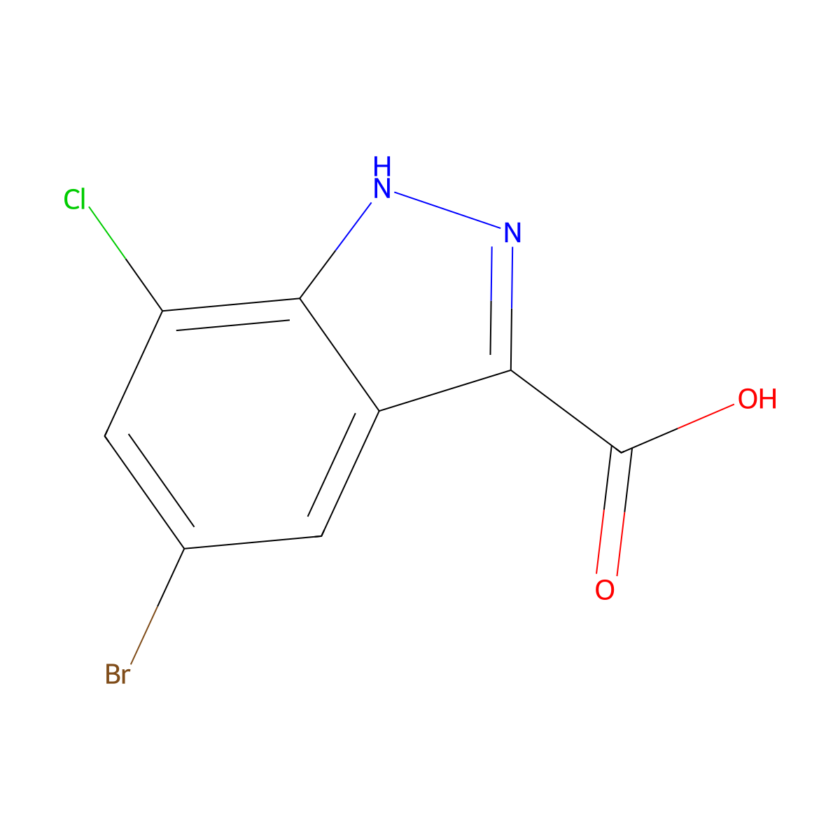 5-Bromo-7-chloro-1H-indazole-3-carboxylic Acid molecular structure, CAS 1505418-27-8