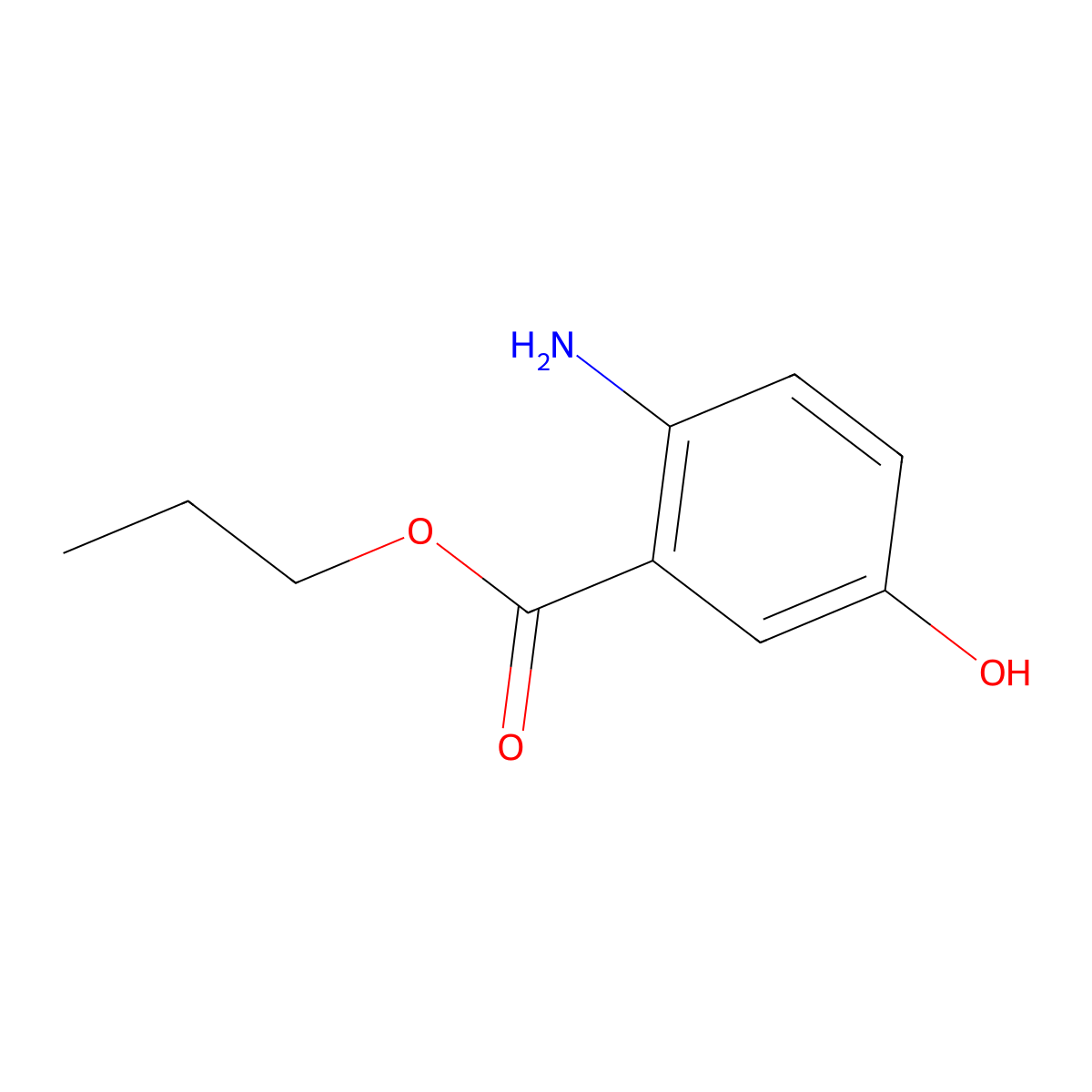 Propyl 2-amino-5-hydroxybenzoate molecular structure, CAS 150542-22-6