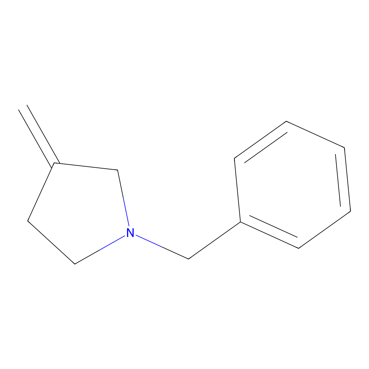 1-Benzyl-3-methylidenepyrrolidine molecular structure, CAS 150543-34-3