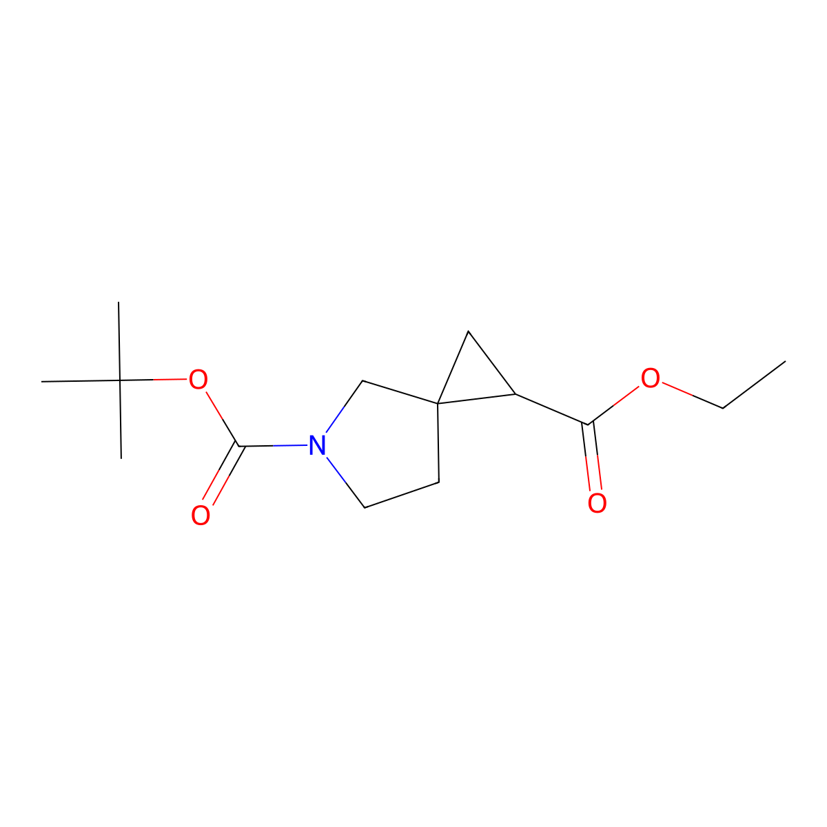 5-Tert-butyl 1-ethyl 5-azaspiro[2.4]heptane-1,5-dicarboxylate molecular structure, CAS 150543-45-6