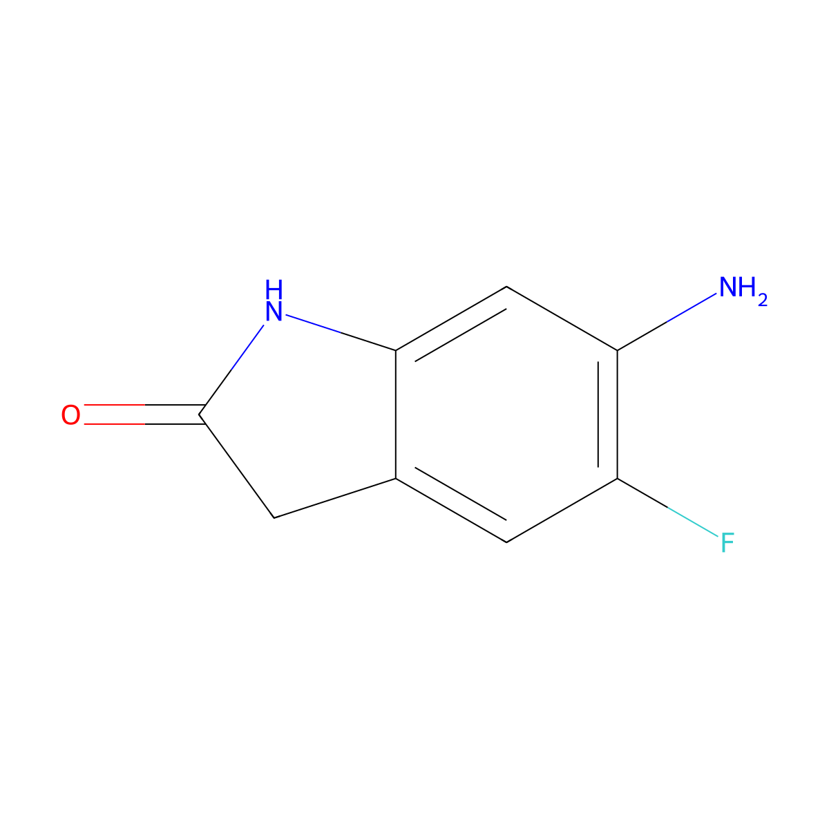 6-Amino-5-fluoroindolin-2-one molecular structure, CAS 150544-01-7