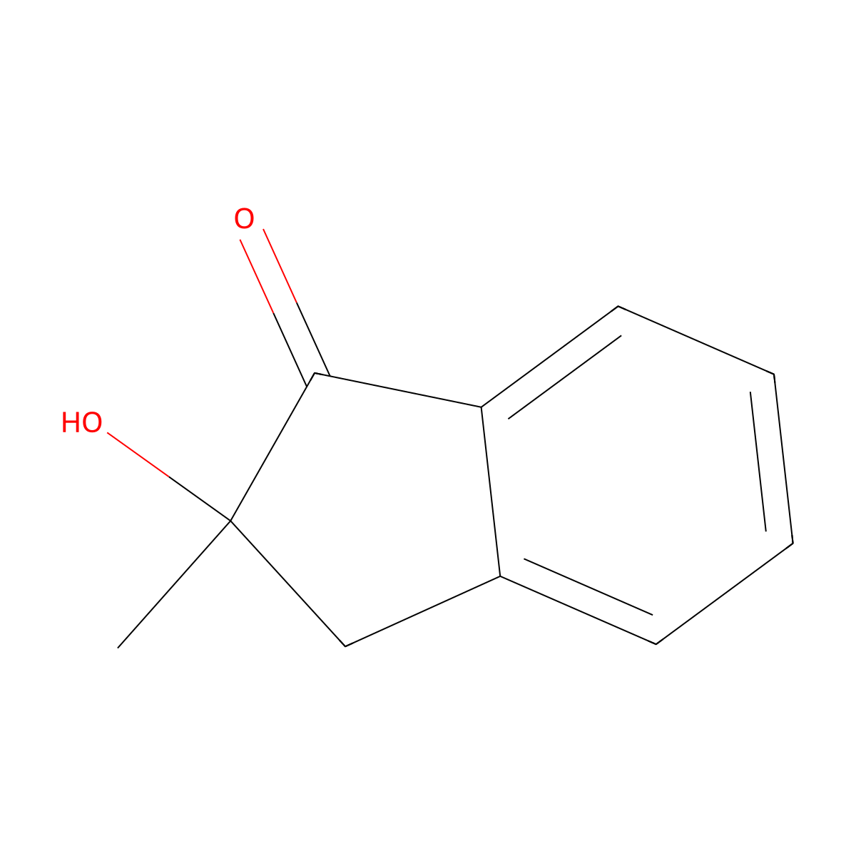 1H-Inden-1-one, 2,3-dihydro-2-hydroxy-2-methyl-, (2R)- molecular structure, CAS 150545-87-2
