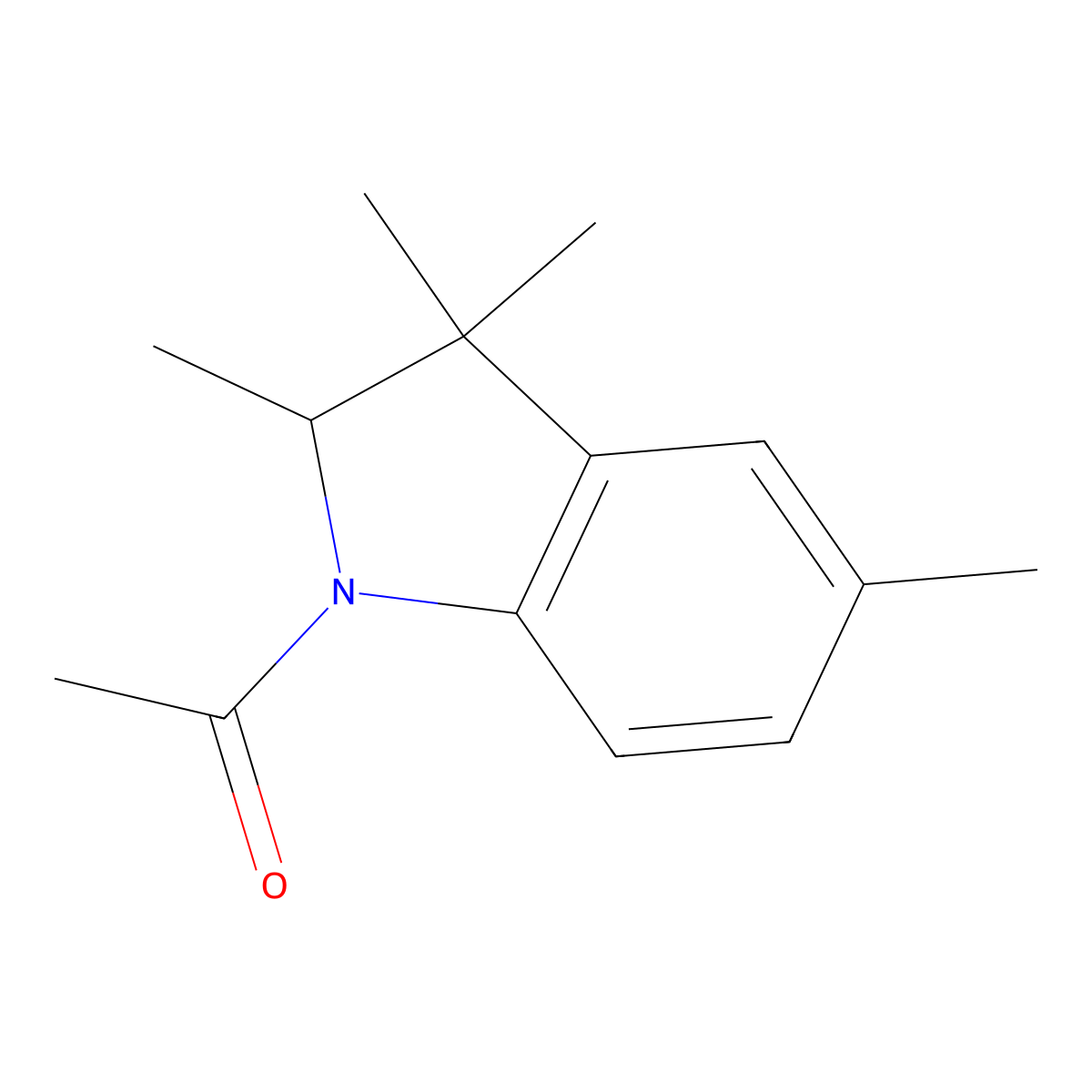 1-(2,3,3,5-Tetramethylindolin-1-yl)ethanone molecular structure, CAS 1505455-48-0