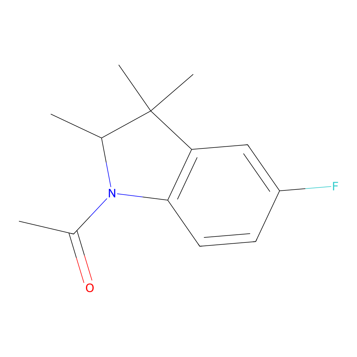1-(5-Fluoro-2,3,3-trimethylindolin-1-yl)ethanone molecular structure, CAS 1505455-50-4
