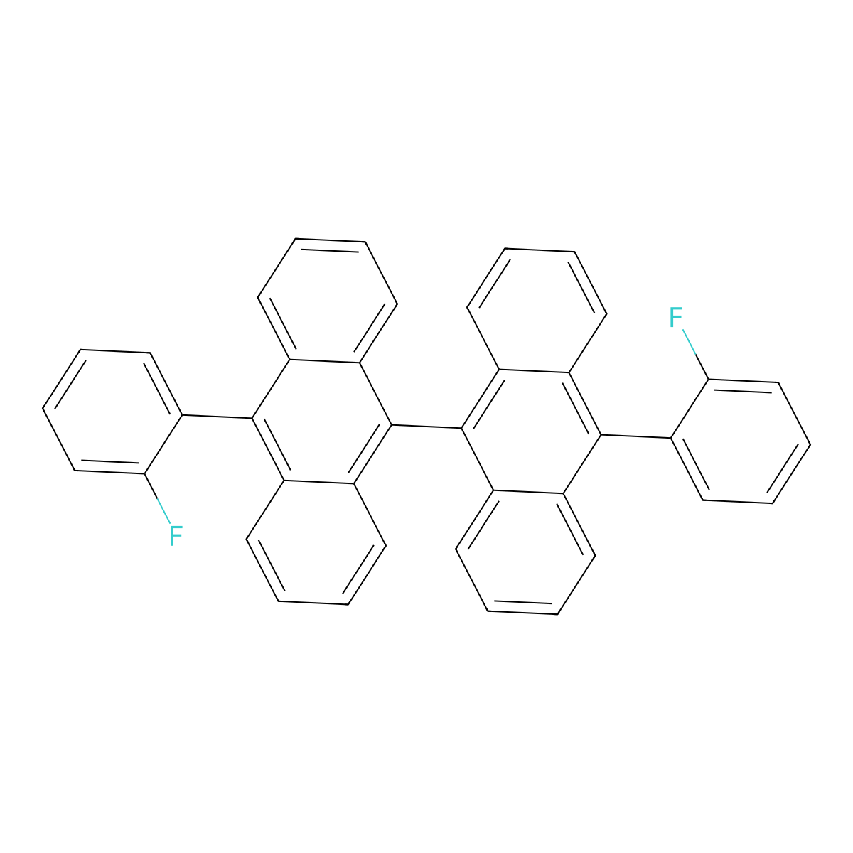 10,10'-Bis(2-fluorophenyl)-9,9'-bianthracene molecular structure, CAS 1505455-95-7