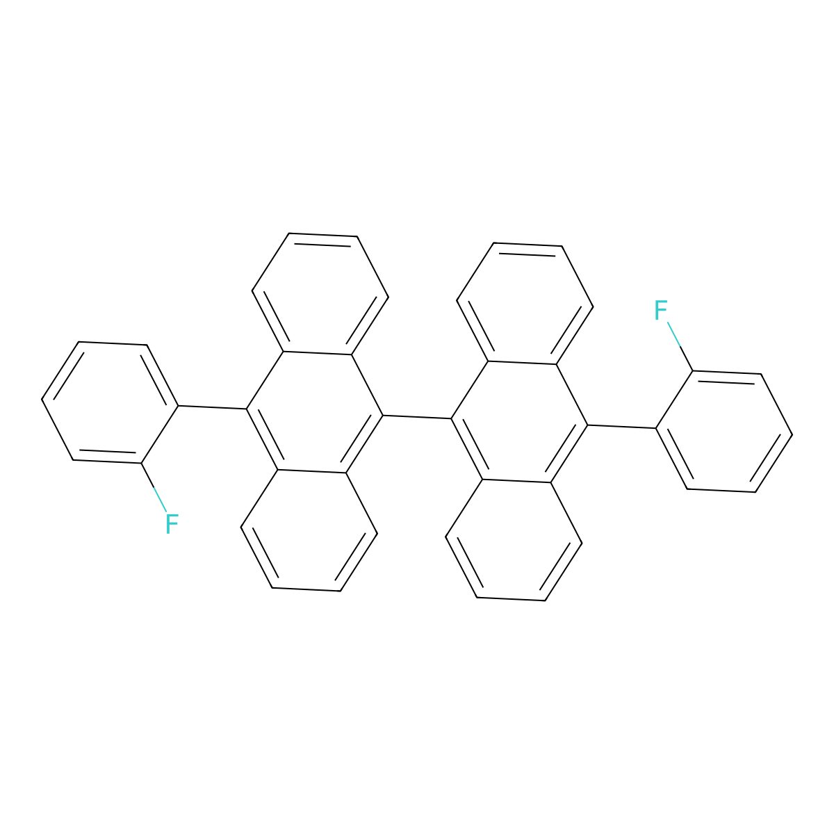 10,10'-Bis(2-fluorophenyl)-9,9'-bianthracene molecular structure, CAS 1505455-95-7