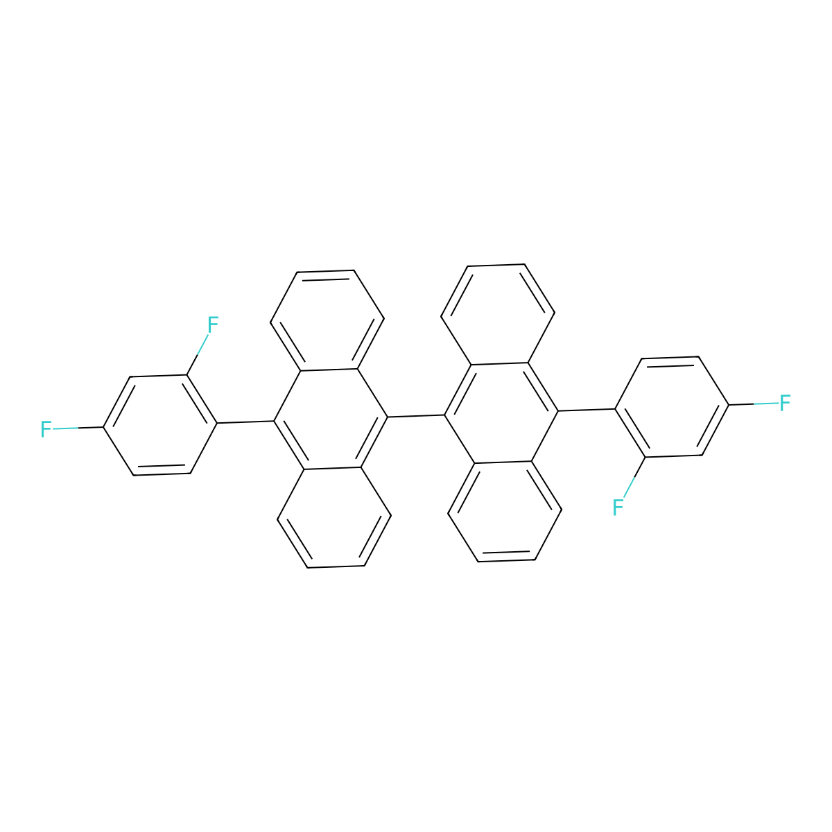 10,10'-Bis(2,4-difluorophenyl)-9,9'-bianthracene molecular structure, CAS 1505455-98-0