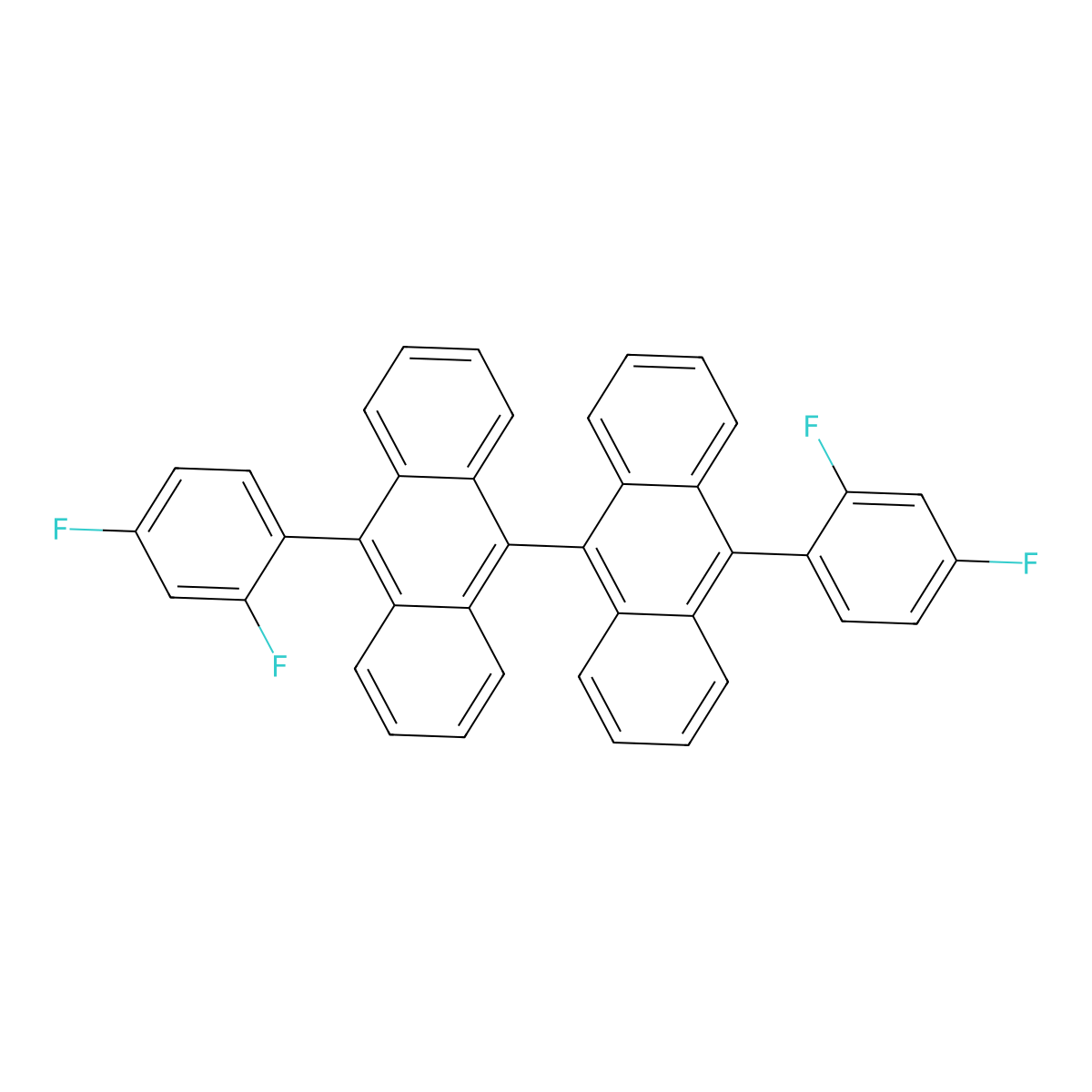 10,10'-Bis(2,4-difluorophenyl)-9,9'-bianthracene molecular structure, CAS 1505455-98-0
