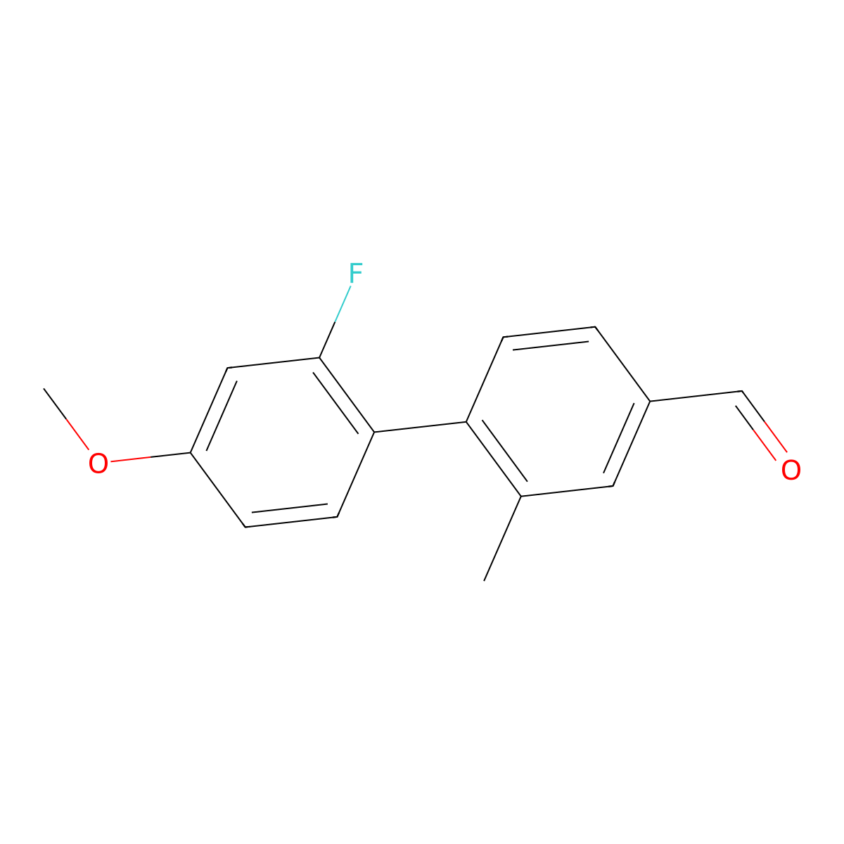 2'-Fluoro-4'-methoxy-2-methyl[1,1'-biphenyl]-4-carboxaldehyde molecular structure, CAS 1505470-65-4