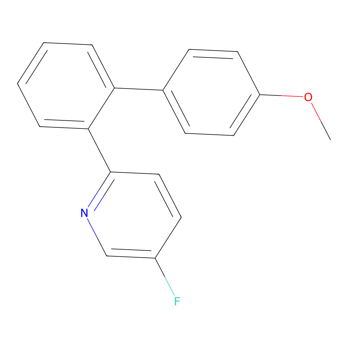 5-Fluoro-2-{4'-methoxy-[1,1'-biphenyl]-2-yl}pyridine molecular structure, CAS 1505492-24-9