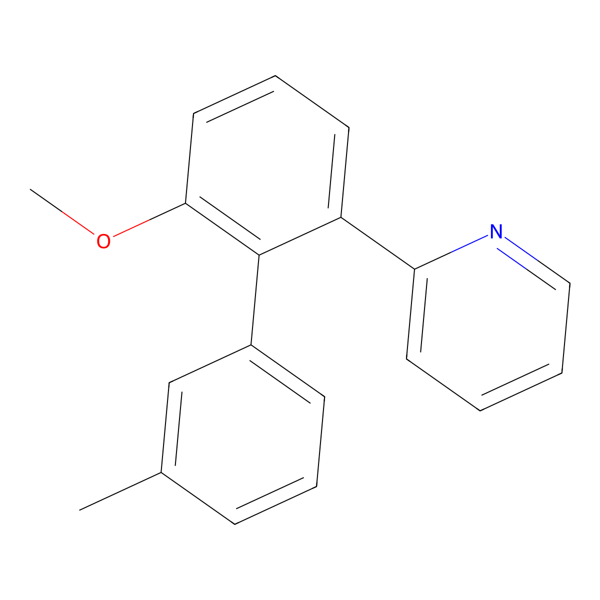 2-(6-Methoxy-3'-methyl-[1,1'-biphenyl]-2-yl)pyridine molecular structure, CAS 1505492-36-3