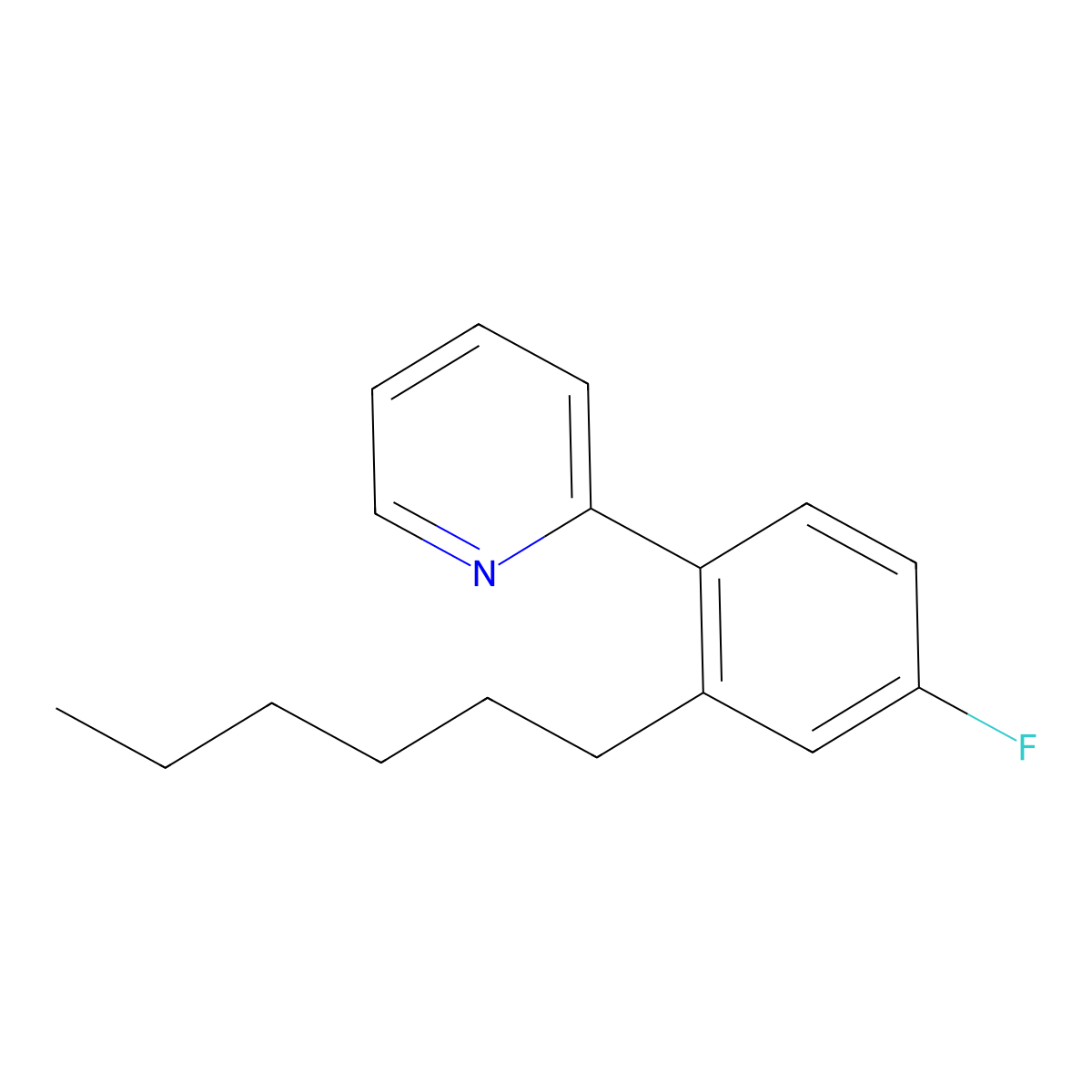 2-(4-Fluoro-2-n-hexylphenyl)pyridine molecular structure, CAS 1505492-38-5