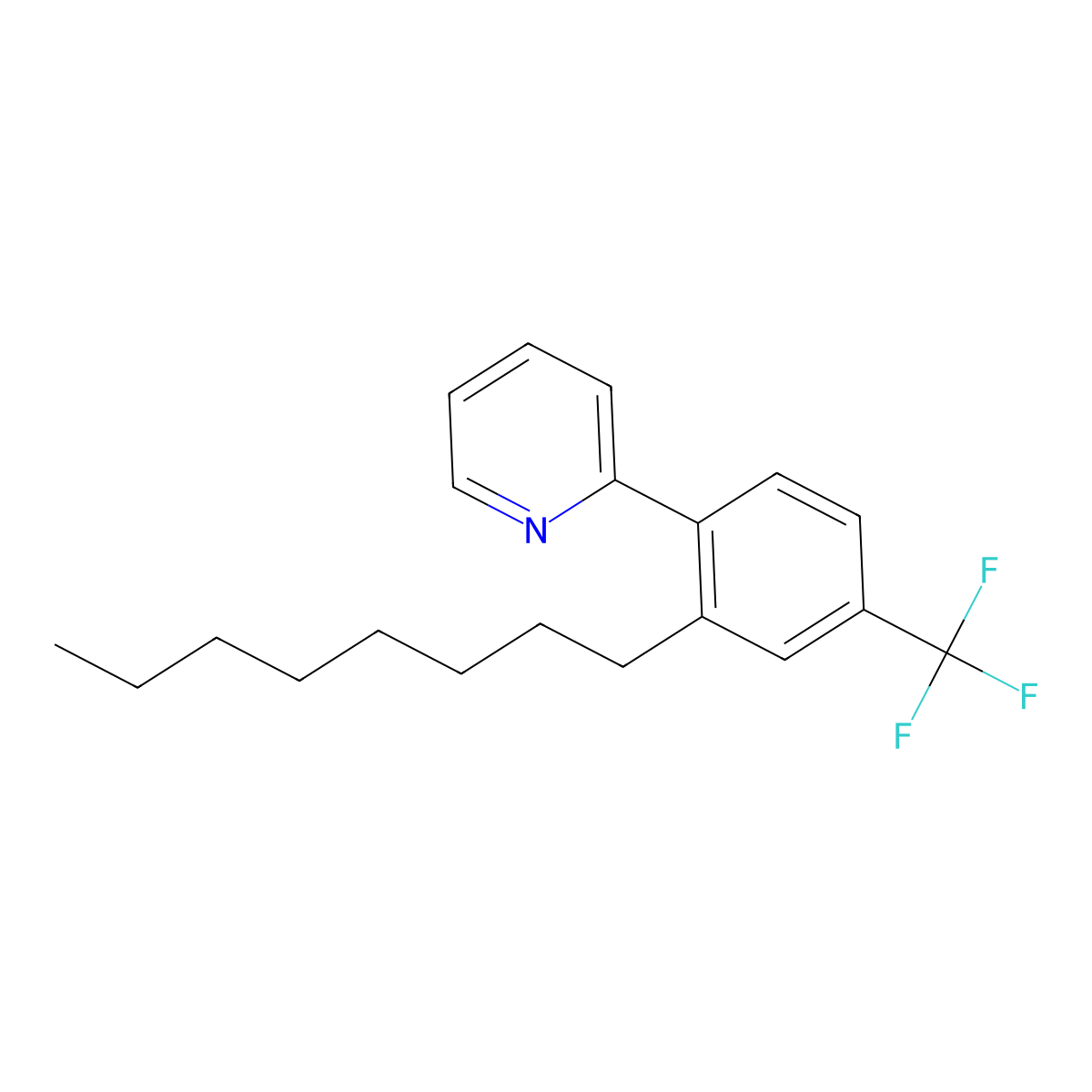 2-(2-n-Octyl-4-(trifluoromethyl)phenyl)pyridine molecular structure, CAS 1505492-42-1