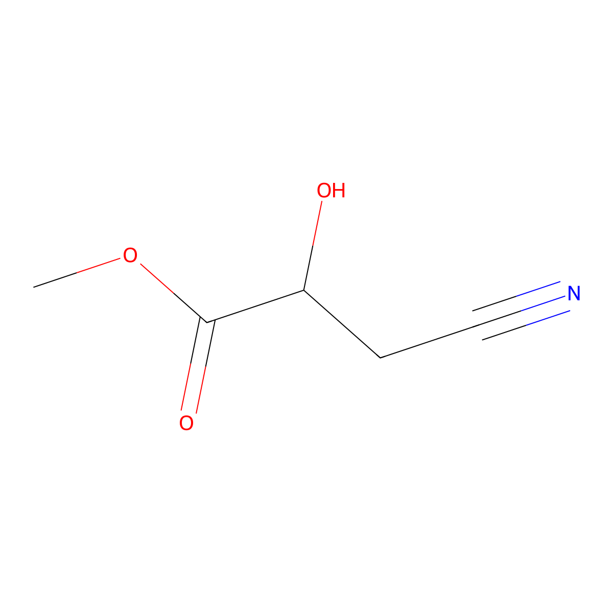Methyl 3-cyano-2-hydroxypropanoate molecular structure, CAS 15055-76-2