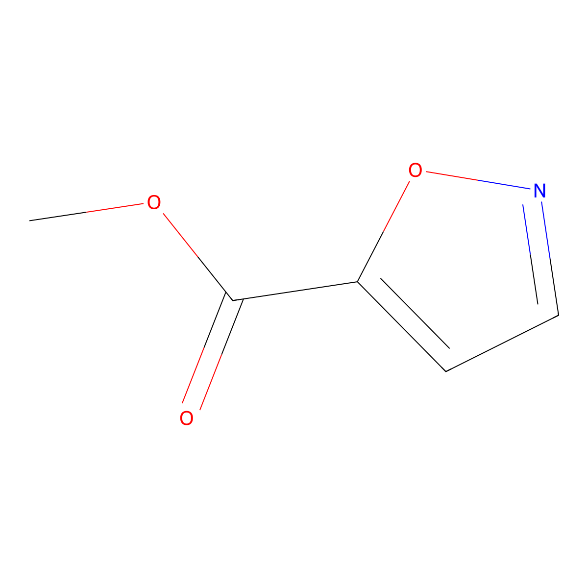 Methyl isoxazole-5-carboxylate molecular structure, CAS 15055-81-9