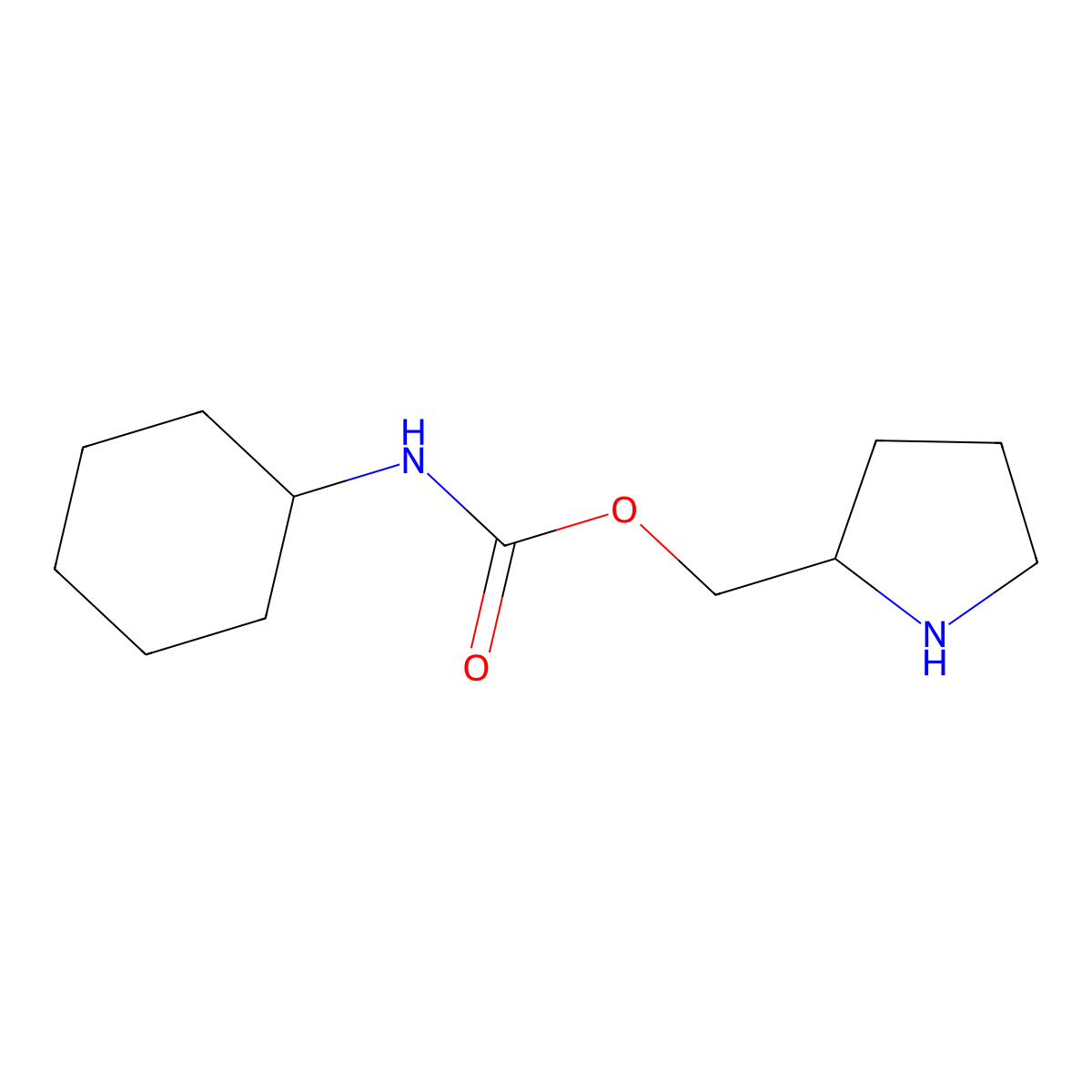 (pyrrolidin-2-yl)methyl N-cyclohexylcarbamate molecular structure, CAS 1505505-76-9