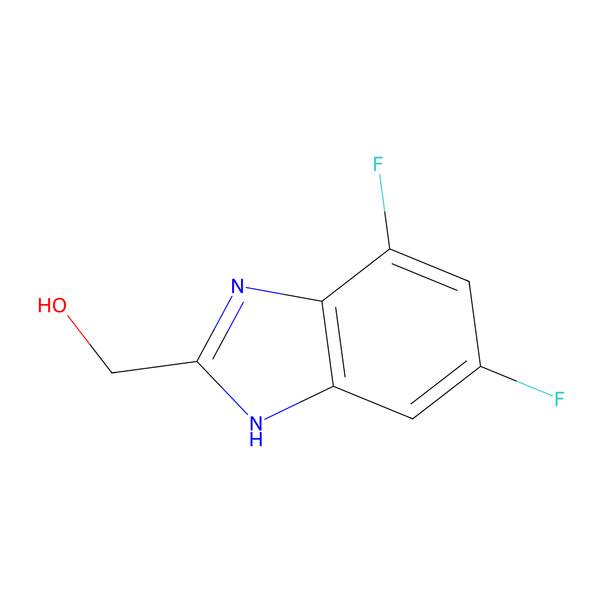 4,6-Difluoro-2-(hydroxymethyl)benzimidazole molecular structure, CAS 1505508-34-8