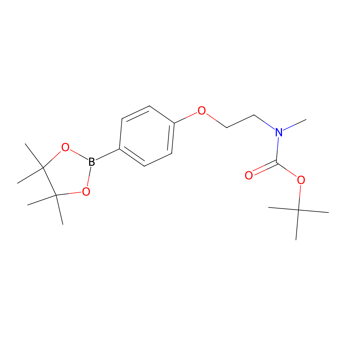 Methyl-2-[4-(4,4,5,5-tetramethyl-[1,3,2]dioxaborolan-2-yl)-phenoxy-]-ethyl-carbamic acid tert-butyl ester molecular structure, CAS 1505515-75-2