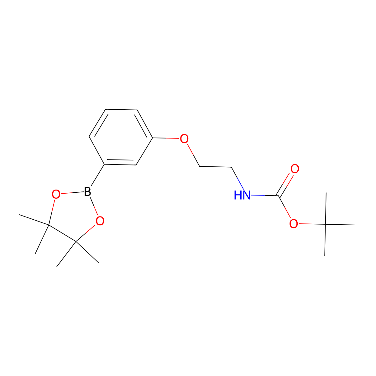 3-[2-(Boc-amino)ethoxy]phenylboronic Acid Pinacol Ester molecular structure, CAS 1505516-19-7
