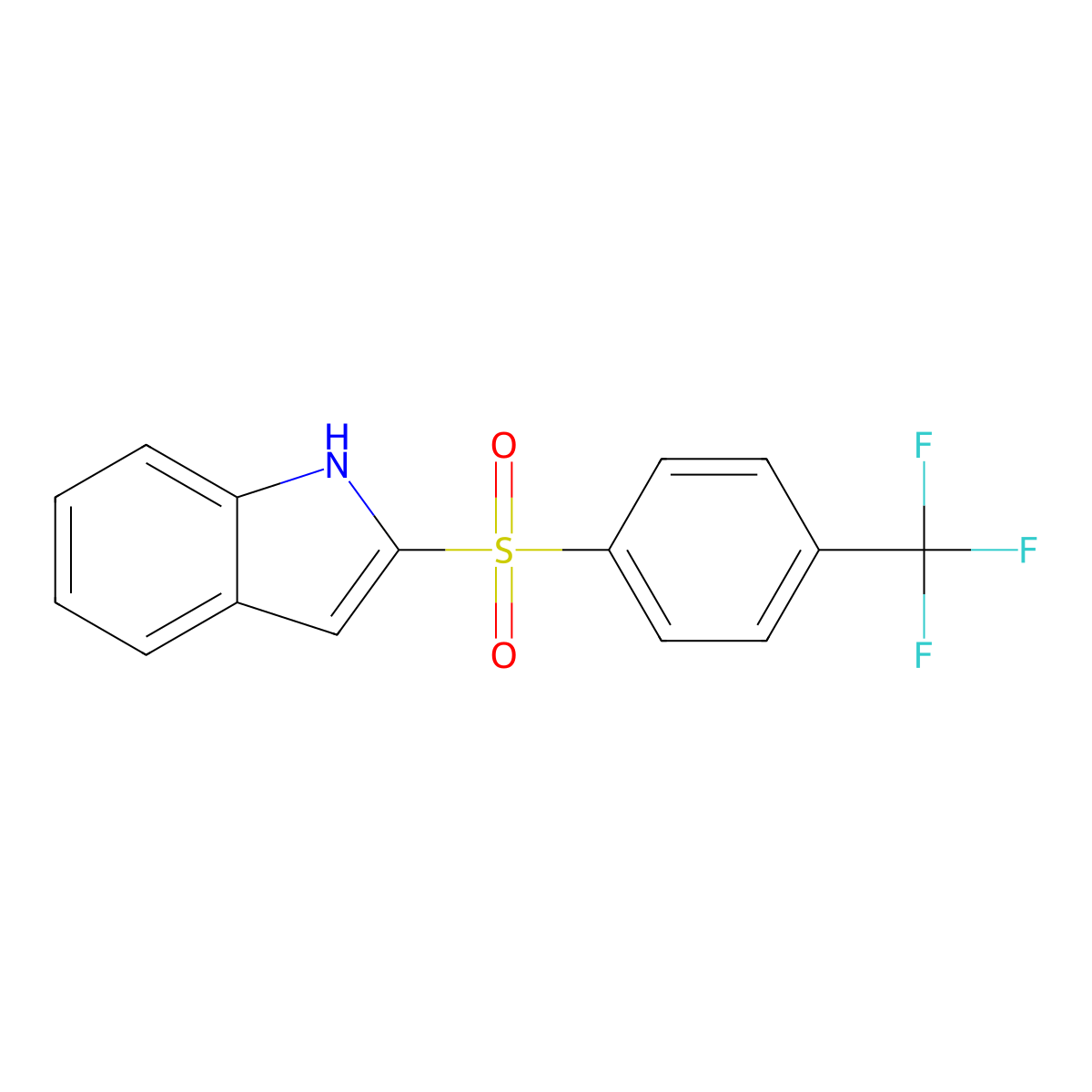 2-((4-(Trifluoromethyl)phenyl)sulfonyl)-1H-indole molecular structure, CAS 1505521-36-7