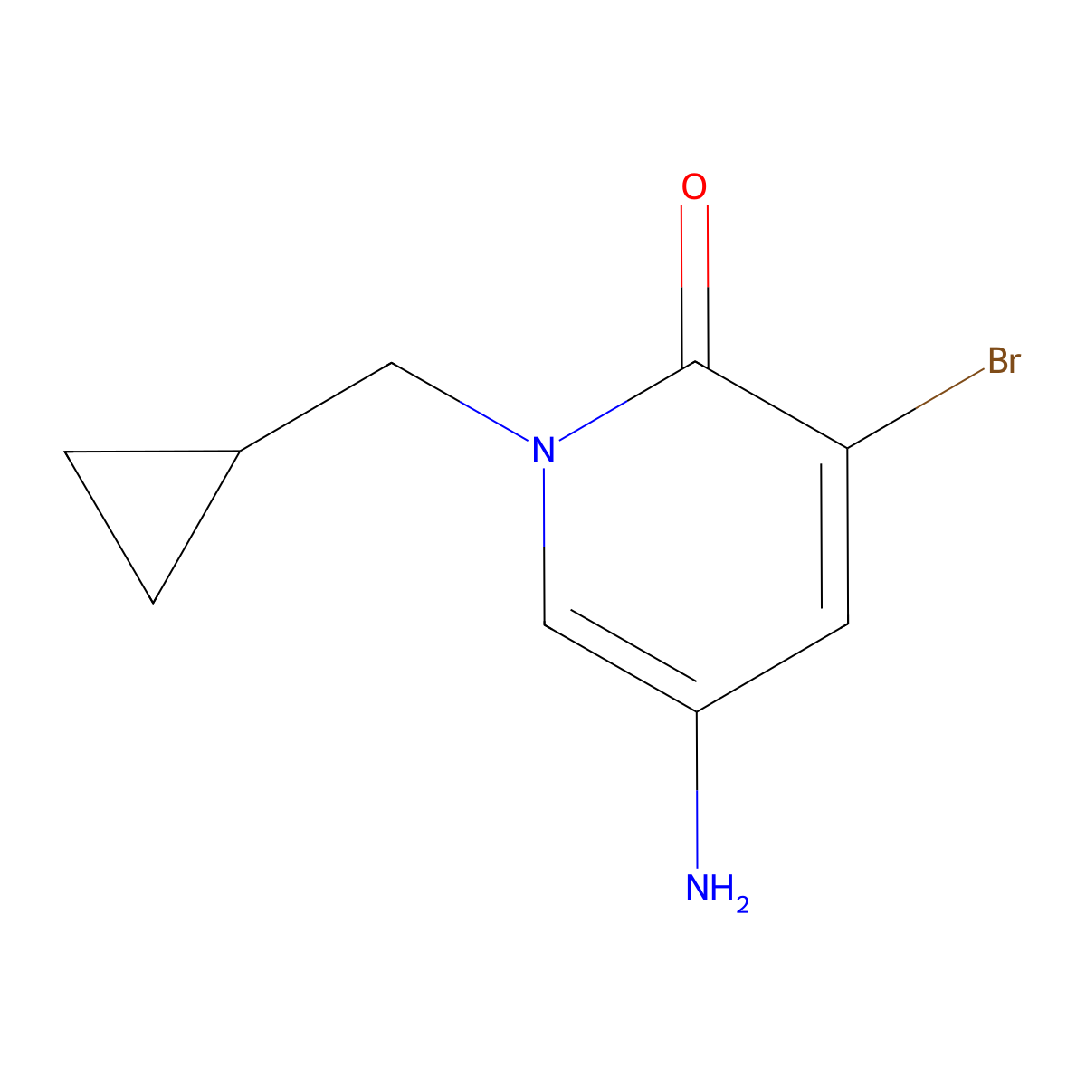5-Amino-3-bromo-1-(cyclopropylmethyl)-1,2-dihydropyridin-2-one molecular structure, CAS 1505523-24-9