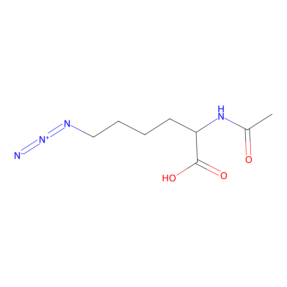 N-Acetyl-6-azido-L-norleucine molecular structure, CAS 1505525-07-4