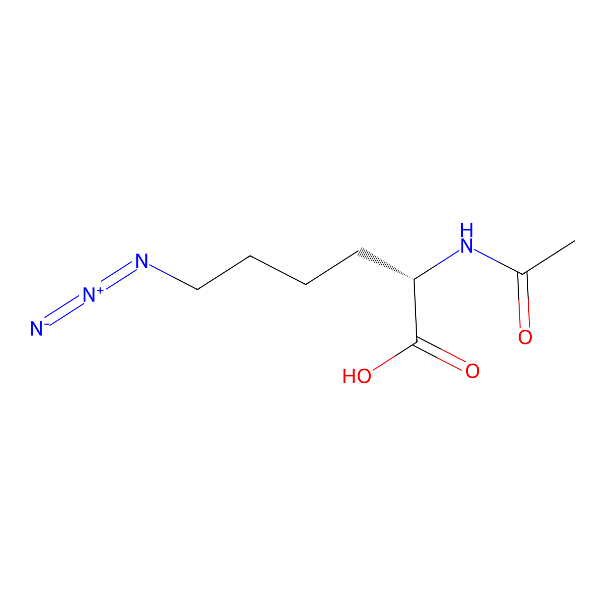N-Acetyl-6-azido-L-norleucine molecular structure, CAS 1505525-07-4