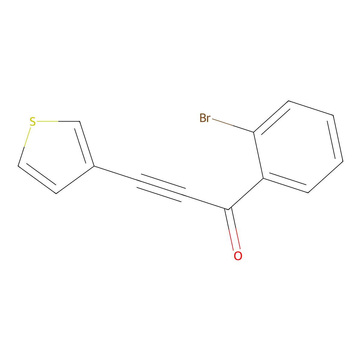 1-(2-Bromophenyl)-3-(thiophen-3-yl)prop-2-yn-1-one molecular structure, CAS 1505531-64-5