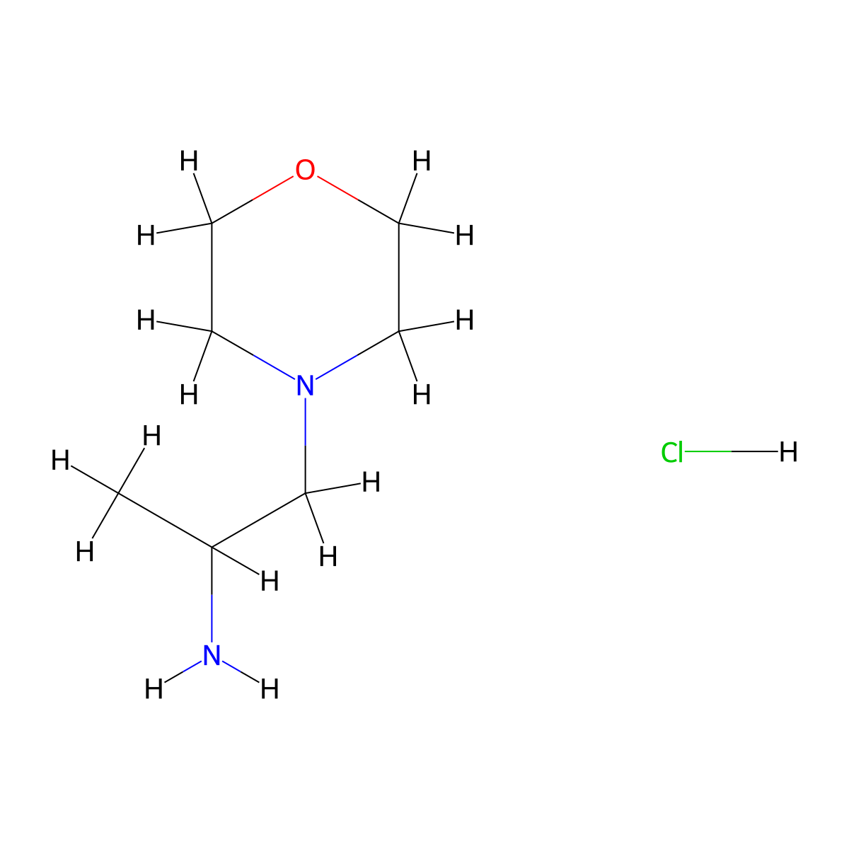 1-Morpholinopropan-2-amine hydrochloride molecular structure, CAS 1505567-95-2