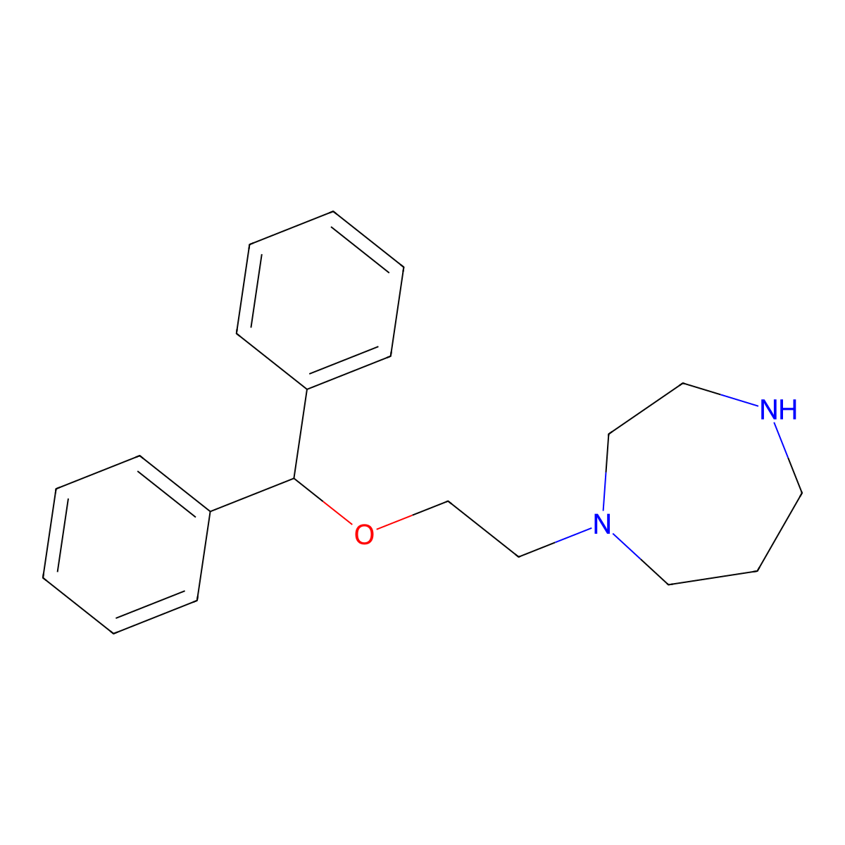 1-[2-(Benzhydryloxy)ethyl]-1,4-diazepane molecular structure, CAS 150557-09-8
