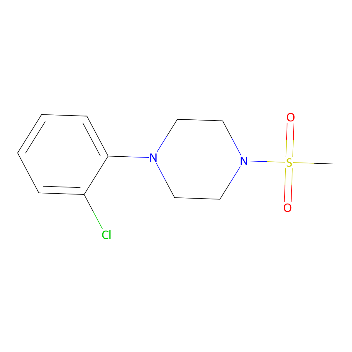1-(2-Chlorophenyl)-4-(methylsulfonyl)piperazine molecular structure, CAS 150557-75-8