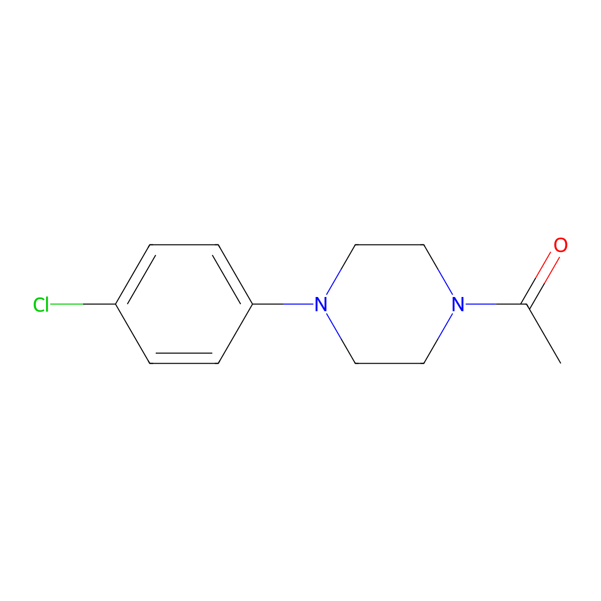 1-[4-(4-Chlorophenyl)piperazin-1-yl]ethan-1-one molecular structure, CAS 150557-99-6
