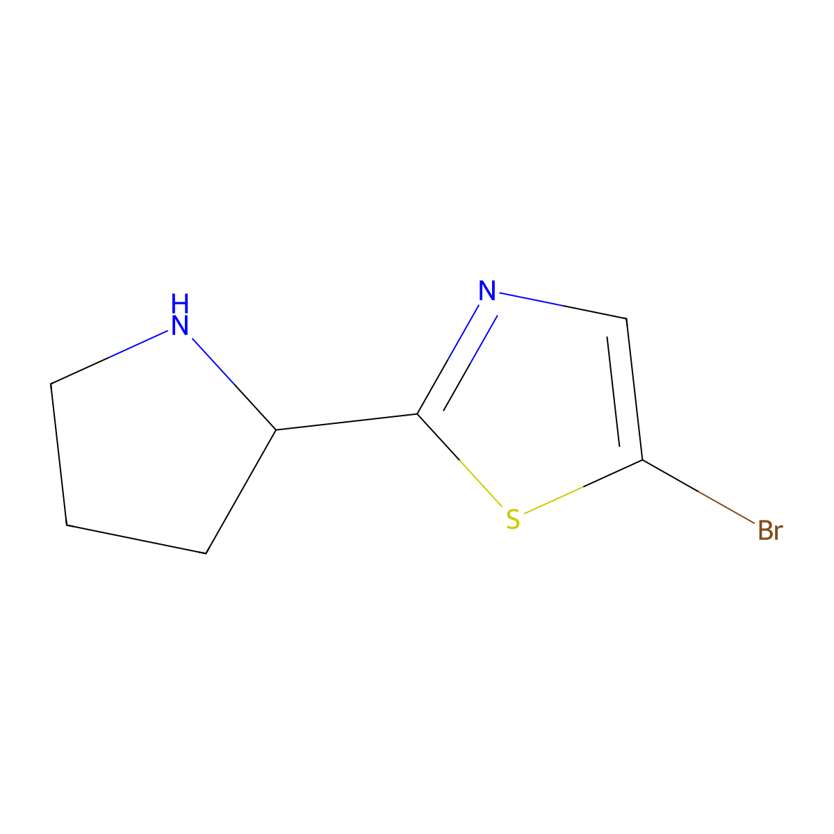 5-Bromo-2-(pyrrolidin-2-yl)thiazole molecular structure, CAS 1505570-79-5