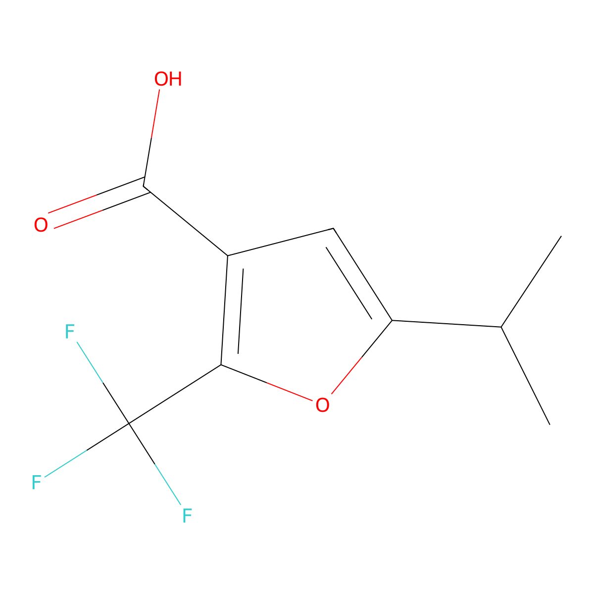 5-(Propan-2-yl)-2-(trifluoromethyl)furan-3-carboxylic acid molecular structure, CAS 1505571-05-0