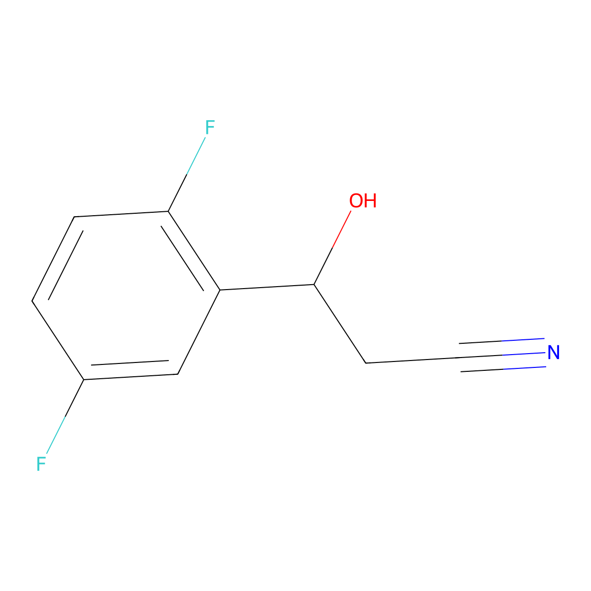 3-(2,5-Difluorophenyl)-3-hydroxypropanenitrile molecular structure, CAS 1505577-77-4
