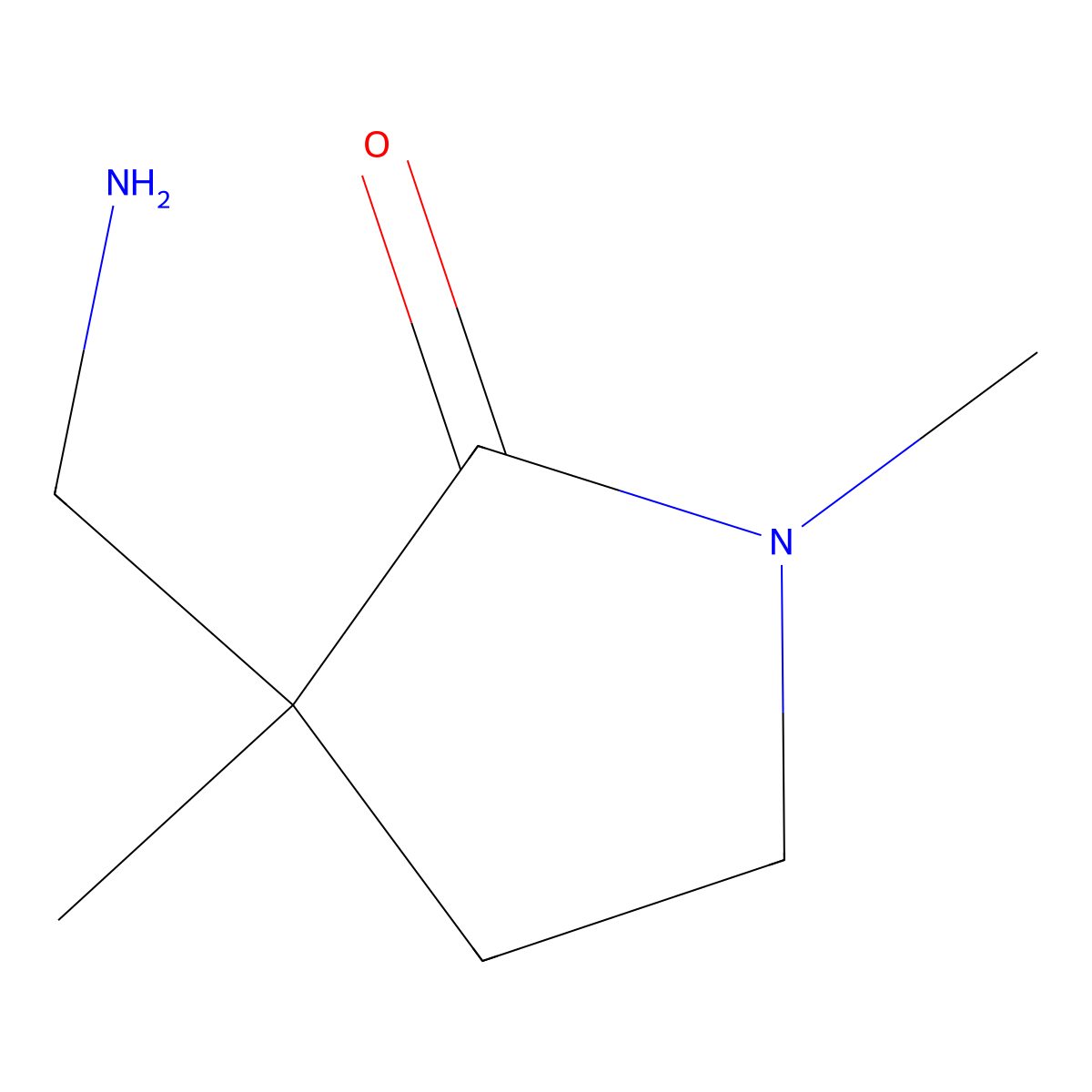 3-(Aminomethyl)-1,3-dimethylpyrrolidin-2-one molecular structure, CAS 1505580-78-8