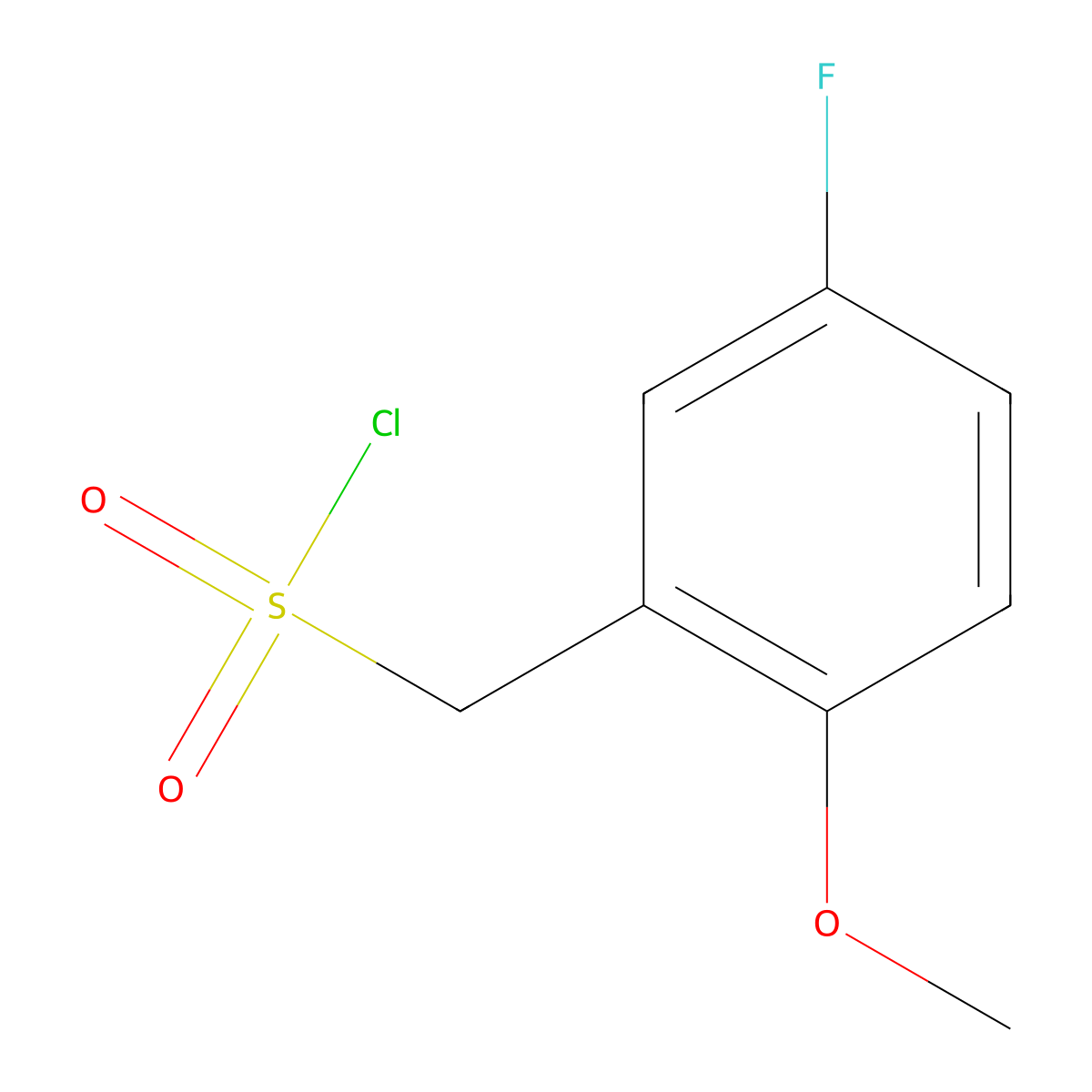 (5-Fluoro-2-methoxyphenyl)methanesulfonyl chloride molecular structure, CAS 1505586-29-7