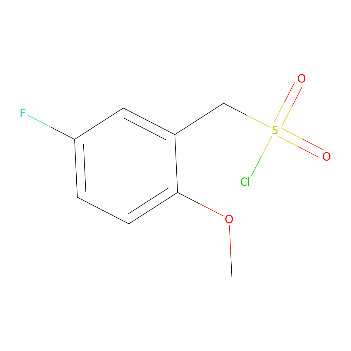 (5-Fluoro-2-methoxyphenyl)methanesulfonyl chloride molecular structure, CAS 1505586-29-7