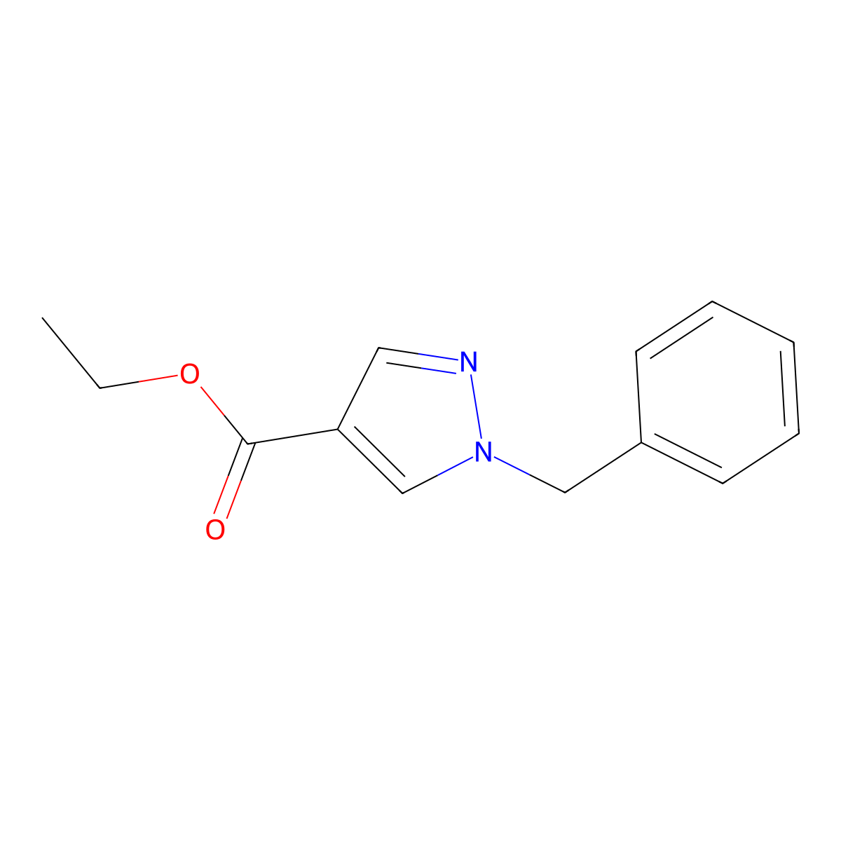 ethyl 1-benzyl-1H-pyrazole-4-carboxylate molecular structure, CAS 150559-94-7