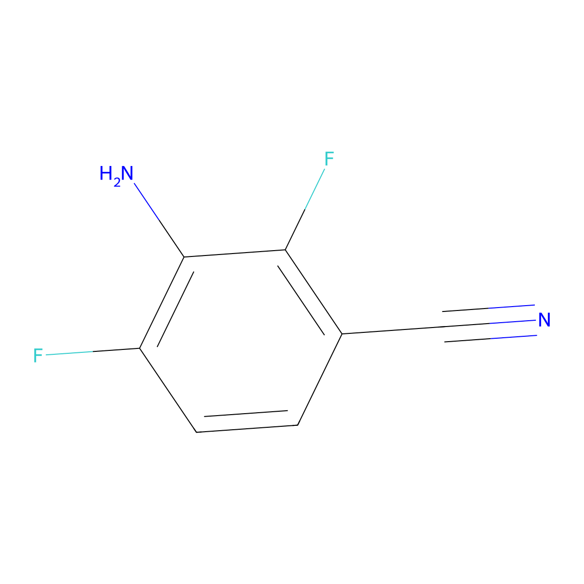 3-Amino-2,4-difluorobenzonitrile molecular structure, CAS 1505597-04-5