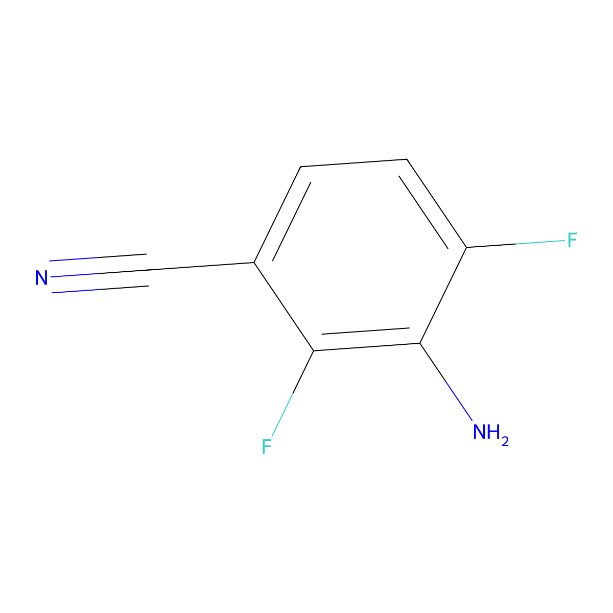 3-Amino-2,4-difluorobenzonitrile molecular structure, CAS 1505597-04-5