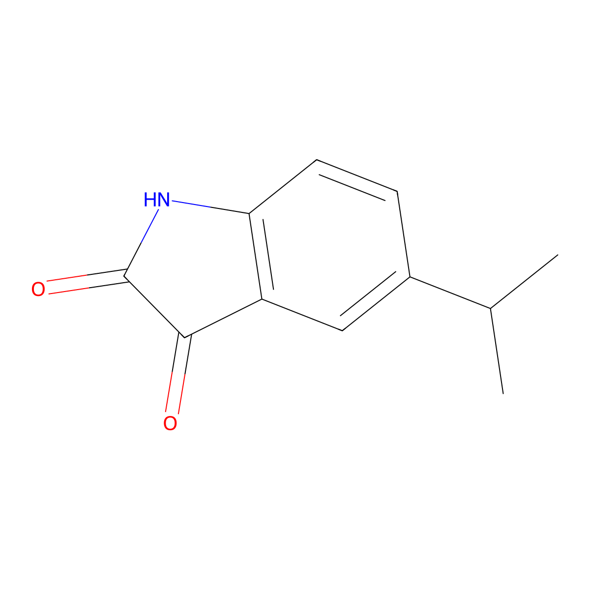5-(propan-2-yl)-1H-indole-2,3-dione molecular structure, CAS 150560-58-0