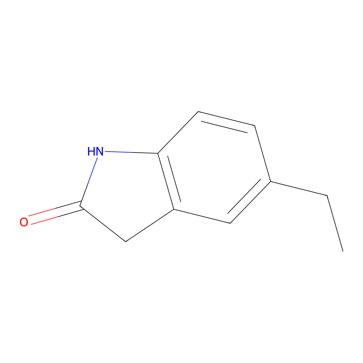 5-Ethyl-1,3-dihydro-2H-indol-2-one molecular structure, CAS 150560-61-5