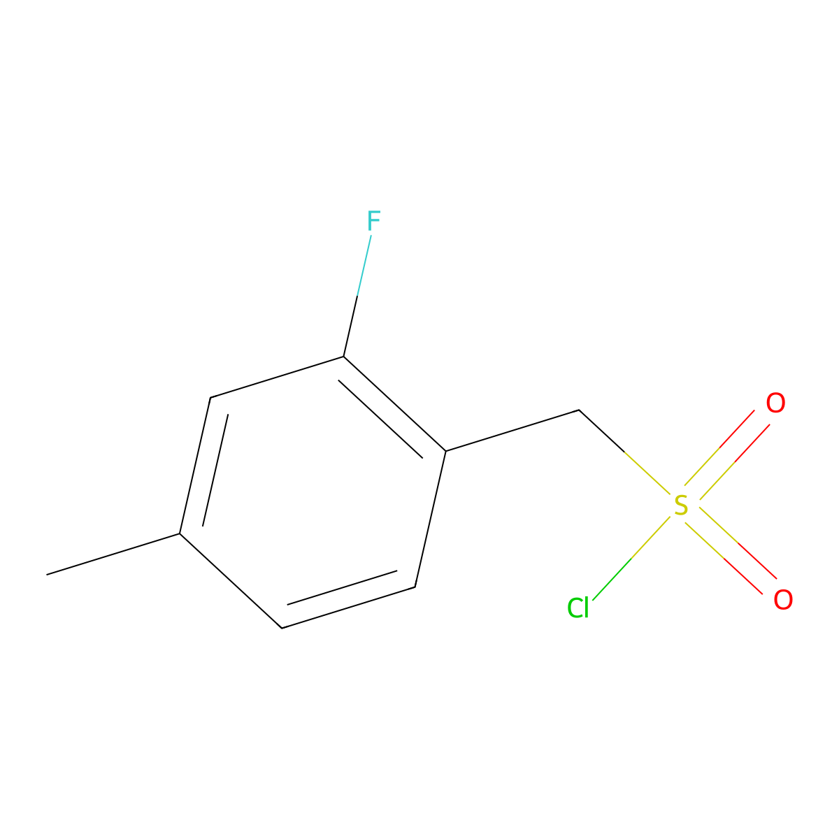 (2-Fluoro-4-methylphenyl)methanesulfonyl chloride molecular structure, CAS 1505607-08-8